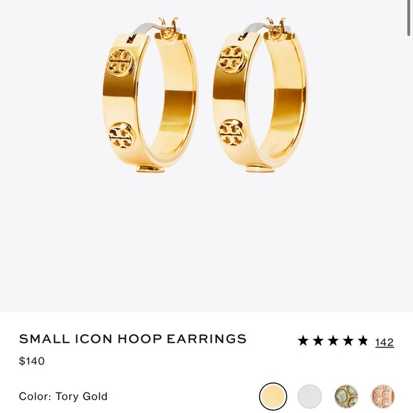 Tory Burch Iconic Gold Hoops - Picture 1 of 5